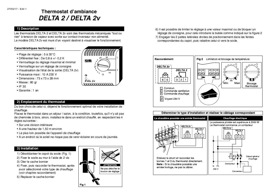 Notice DELTA DORE DELTA 2 alarme Trouver une solution à un problème — free download